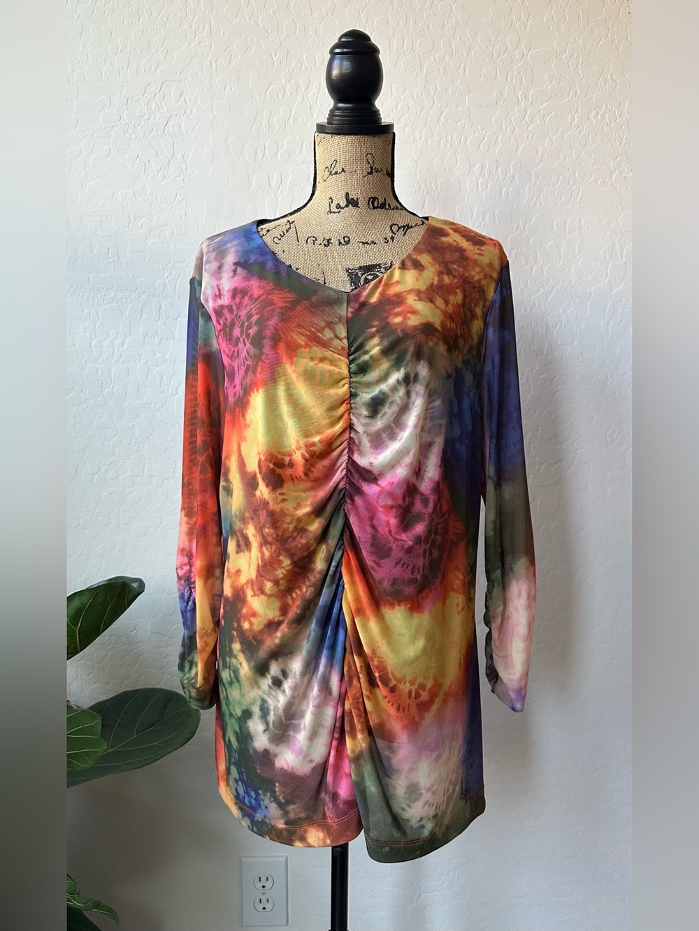NWT Ali Miles Multi Color Blouse Size XL